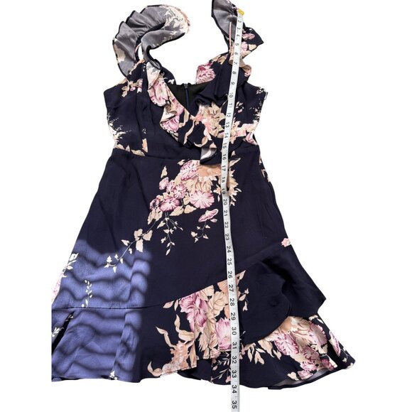 Majorelle Ruffle Mini Dress Revolve Navy Blue Floral Womens Size M - Picture 8 of 9
